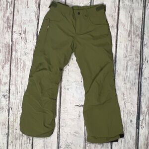 Burton Snowboard Ski Pants Youth Olive Green Dry Ride Kids